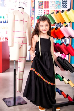 Vestido Longo Viscose Luna Preto Precoce - Helena Magalhães