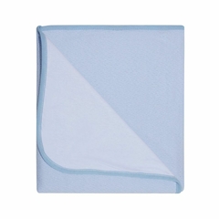 Manta tricot Mami com forro azul 95x75 cm