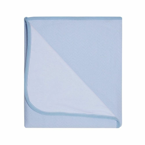 Manta tricot Mami com forro azul 95x75 cm