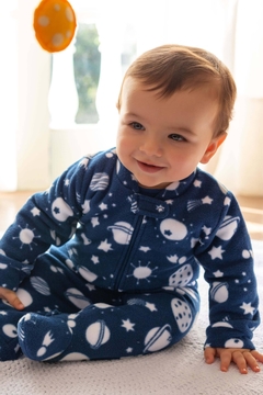 Macacão microsoft ziper com pé planetinhas Dedeka na internet