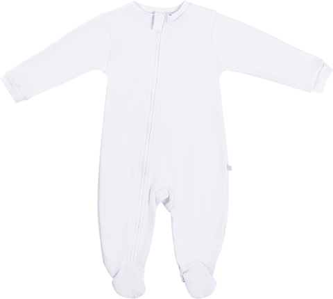 Macacão Have Fun suedine com pe e ziper branco