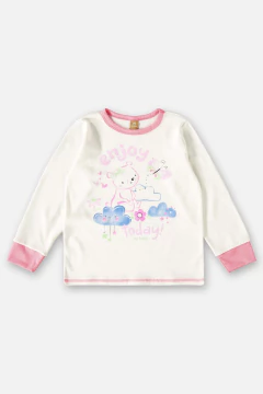 Pijama manga longa com tapa olho urso Up Baby - Helena Magalhães