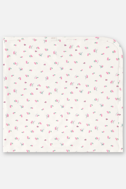 Manta Up Baby suedine off white cerejinha