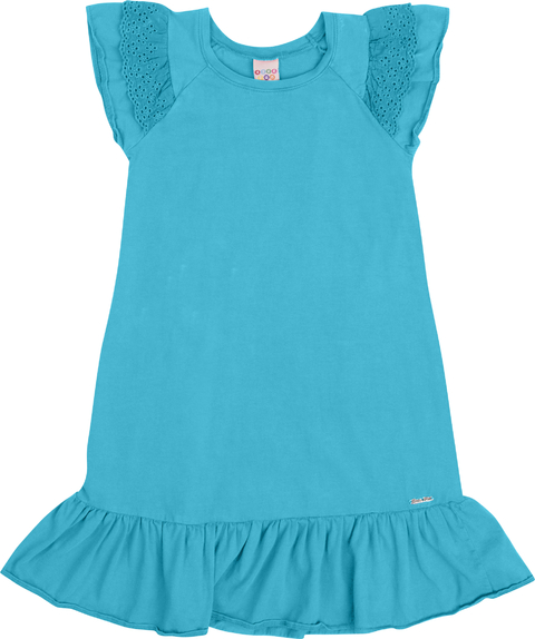 Vestido Have Fun manga laise azul caribe - comprar online