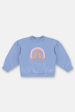 Blusao em moletom Up baby azul sereno - comprar online
