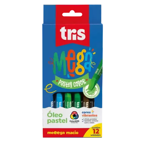 Óleo Pastel Mega Color – Conjunto C/12 Cores – Tris