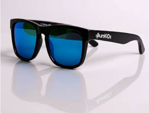 Óculos de Sol Flexível Blade Preto Espelhado Azul- INFANTIL SUNKIDS - comprar online