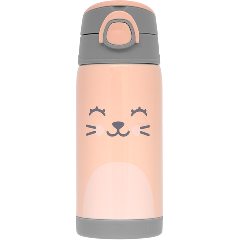 Garrafa Térmica Parede Dupla com Canudo gumy pessego Buba