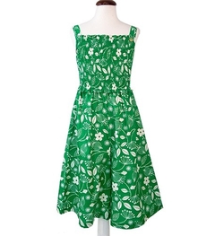 Macacão peito lastex estampa flores bordadas Verde Precoce - comprar online