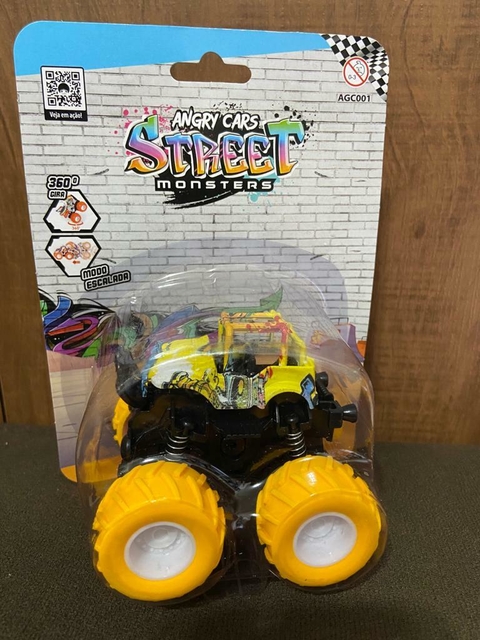 Carrinho Angry Street Monsters blister amarelo