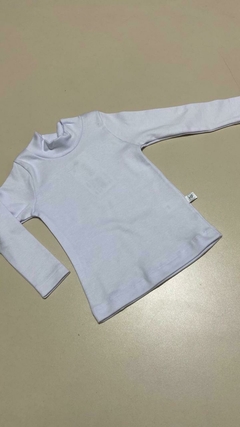 Blusa gola alta unissex ribana branco Have Fun