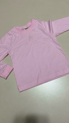 Camiseta basica manga longa unissex rosa Have Fun