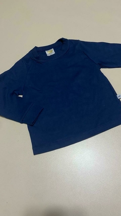 Camiseta basica manga longa unissex azul Have Fun