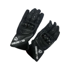 GUANTES TOURING DE CUERO RAVENNA NEGRO