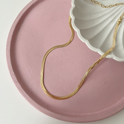 Choker fita 3mm - Dourado