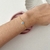 Pulseira olho grego corrente cadeado fina - Dourado na internet