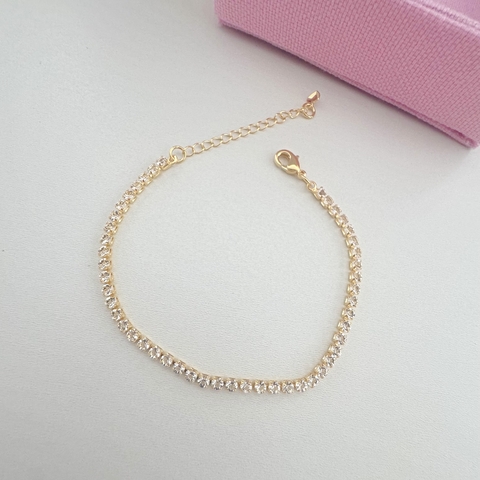Pulseira riviera cristal - Dourado - comprar online
