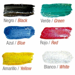 TEMPERA GUACHE FANTASIA GLITTER 6 COLORES X15ML [02001-0000] - comprar online