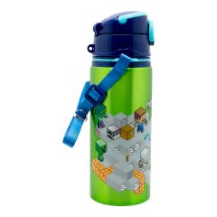BOTELLA 730ML ALUMINIUM POP UP - MINECRAFT [WA1647] en internet
