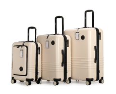 SET X3 VALIJA VERMONT - NUDE - 20" 24" 28" CANDADO CON CLAVE Y CIERRE ABS CERTIFICADO [L01NUDE]