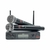 Micrófono Inalámbrico Doble Mano Uhf Lexsen 2h300 Color Negro