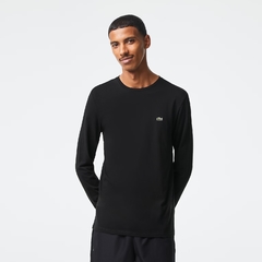 Remera Mangas Largas Lisa Negra - Lacoste