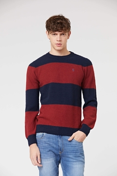 Sweater Stripes Combinado Az/Rojo