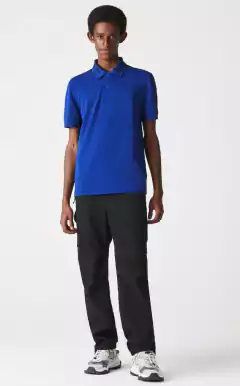 Chomba Polos Cuello Estampado Azul - Lacoste en internet
