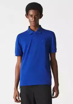 Chomba Polos Cuello Estampado Azul - Lacoste