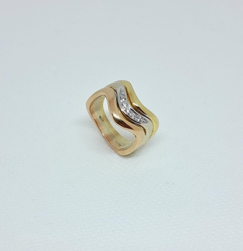 Anillo Tricolor oro 18kt