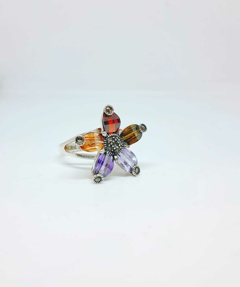 Anillo flor multicolor
