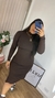 Vestido Midi Manga Longa Com Fenda - loja online