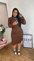 Vestido Midi Manga Longa Com Fenda - Mabelle Closet