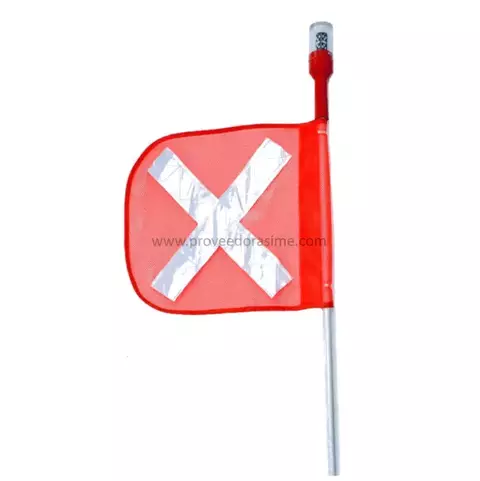 PÉRTIGA MINERA 3 MT CON REFLEJANTE Y LUZ LED (BANDERA DE AVISTAMIENTO) - comprar en línea