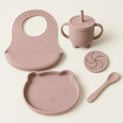 Plato oso + cuchara + babero + vaso/cerealera - comprar online
