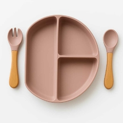 Plato triple con tenedor y cuchara - Mi Conejo Pepito