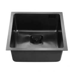 PILETA COCINA 304 ESSENTIA 640 NEGRA (45X45X20) MI PILETA - comprar online