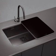 PILETA COCINA 304 ESSENTIA 660 NEGRA (65X45X20) MI PILETA en internet