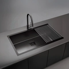 Imagen de PILETA COCINA 304 ESSENTIA 670 NEGRA (75X45X20) MI PILETA