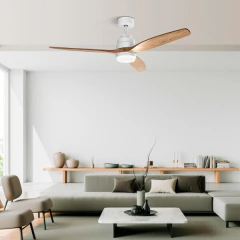 Imagen de VENTILADOR DE TECHO CON LUZ LED 3 ASPAS BLANCO ETHEOS