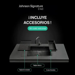 PILETA COCINA 304 SIGNATURE ENKEL 75 GUN BLACK NANO PVD ACC INCL JOHNSON - tienda online