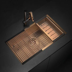 PILETA COCINA 304 SIGNATURE ENKEL 75 ROSE GOLD NANO PVD INCL ACC JOHNSON - comprar online