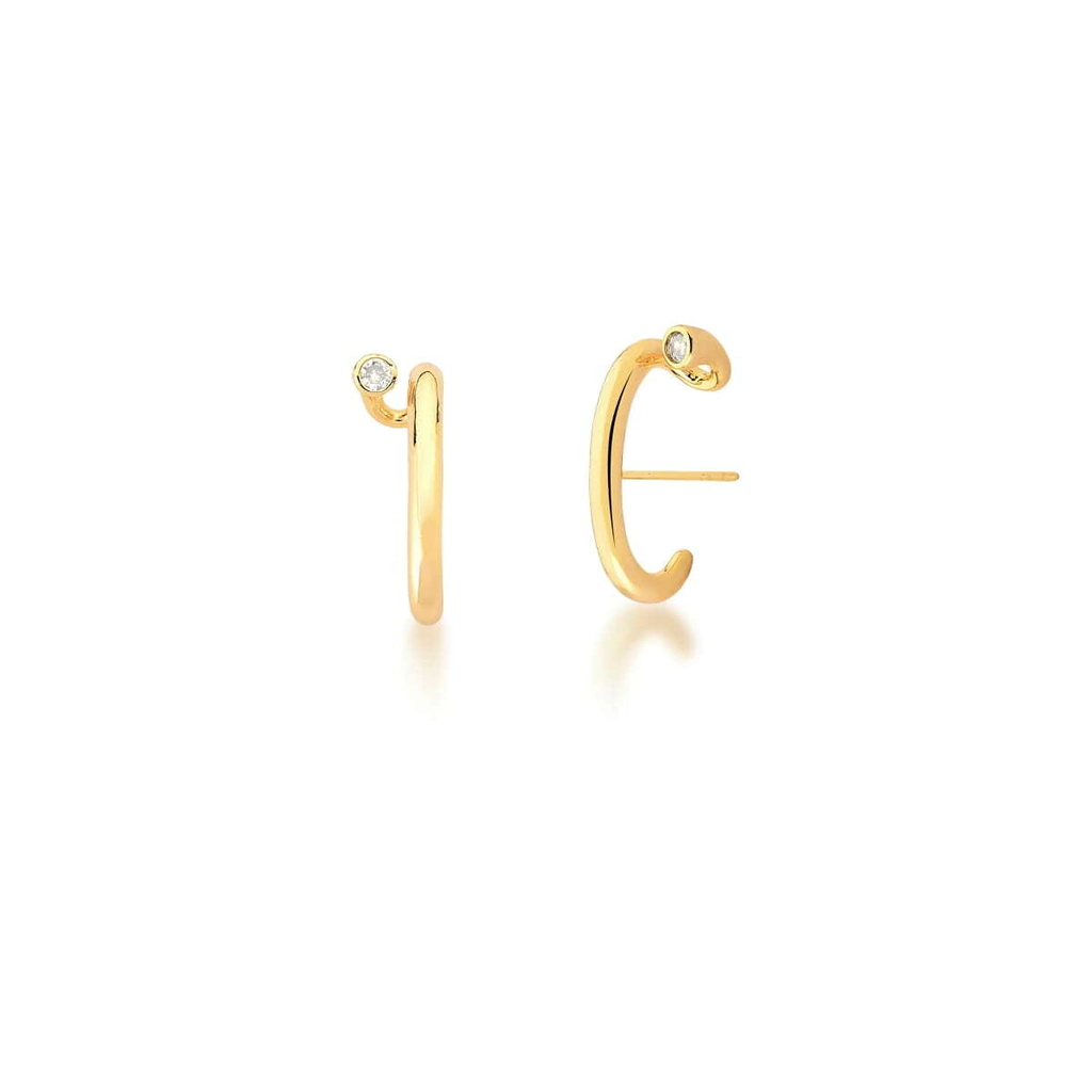Brinco Ear Hook Liso com Ponto de Luz