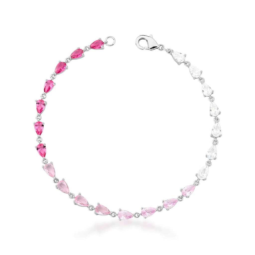 Pulseira Gotas Marsala Ródio Branco