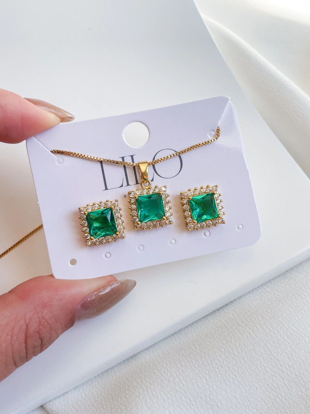 Conjunto Quadrado Esmeralda