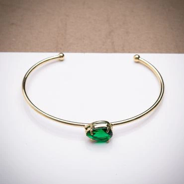 Bracelete Pedra Gota Esmeralda