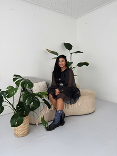 Vestido preto Boho - comprar online