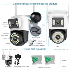 Câmera IP Externa Wifi Dupla 2 Em 1 Visão Noturna Yoosee - SHOPPING DOS IMPORTADOS