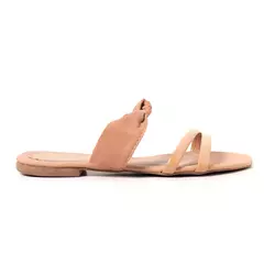 Sandália Rasteira Laço Napa Nude Rasteirinha Casual - comprar online
