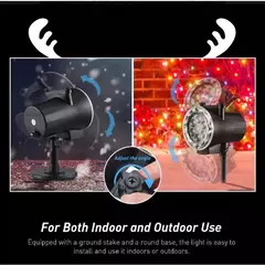 Projetor Natal Led Natalino 12 Cartão Desenhos Laser Espeto - comprar online